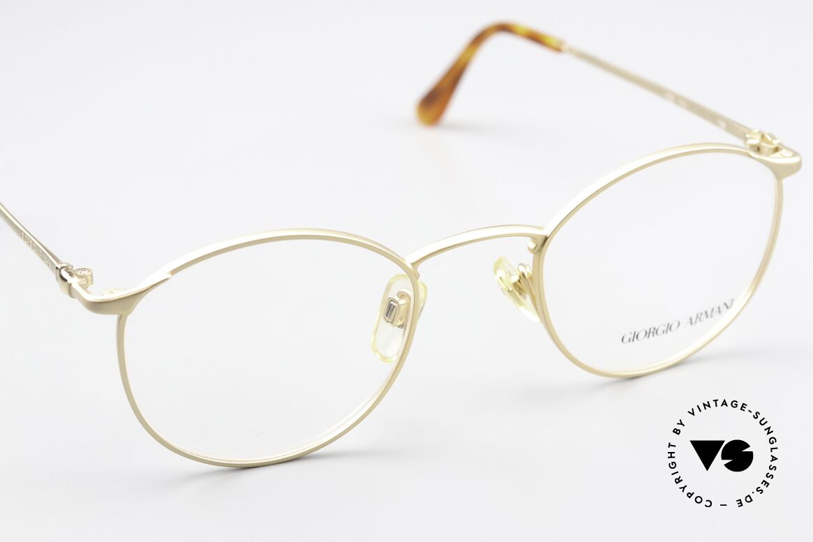 Giorgio Armani 132 1990's Frame Matt Gold, unworn (like all our rare vintage 90's Armani glasses), Made for Men