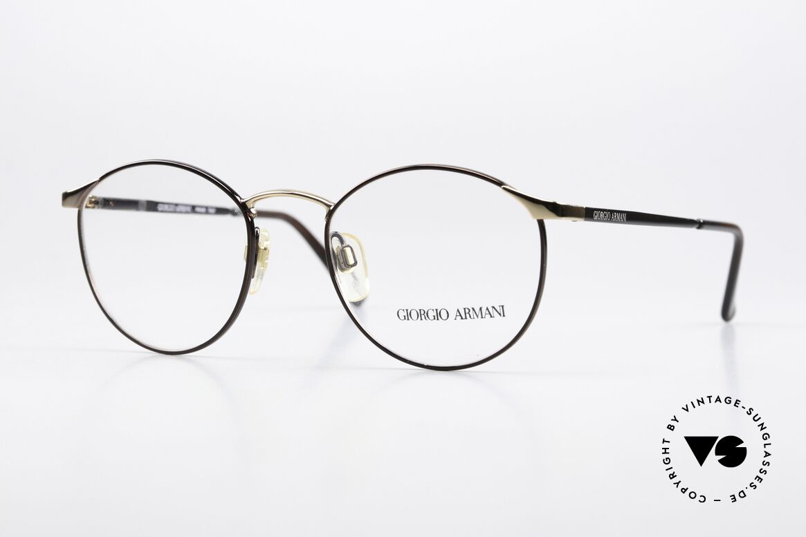 Giorgio Armani 132 Old Panto Specs Small Size, timeless vintage Giorgio Armani designer eyeglasses, Made for Men