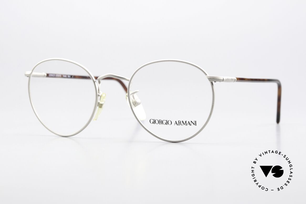 Giorgio Armani 138 Panto Specs Silver Tortoise, unisex vintage Giorgio Armani designer eyeglasses, Made for Men and Women