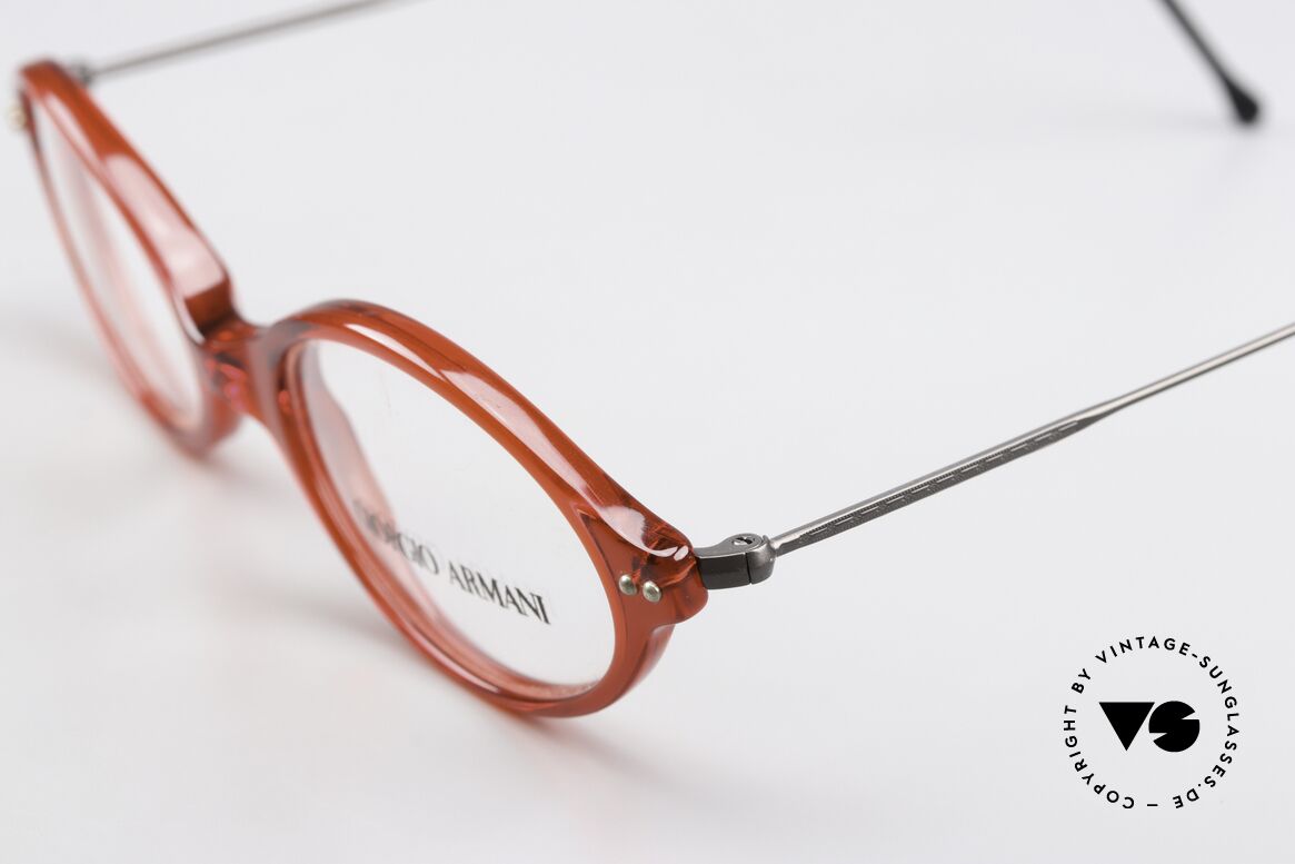 Giorgio Armani 378 Unisex 90s Frame Oval Small, striking color combination with red and anthracite, Made for Men and Women