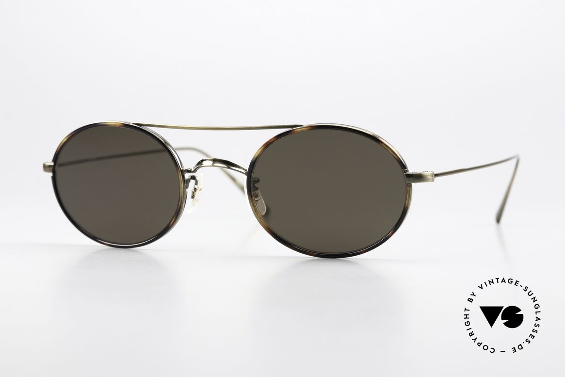 Oliver Peoples Shai Oval Sunglasses Titanium, Oliver Peoples sunglasses; model Shai, size 48/22, Made for Men