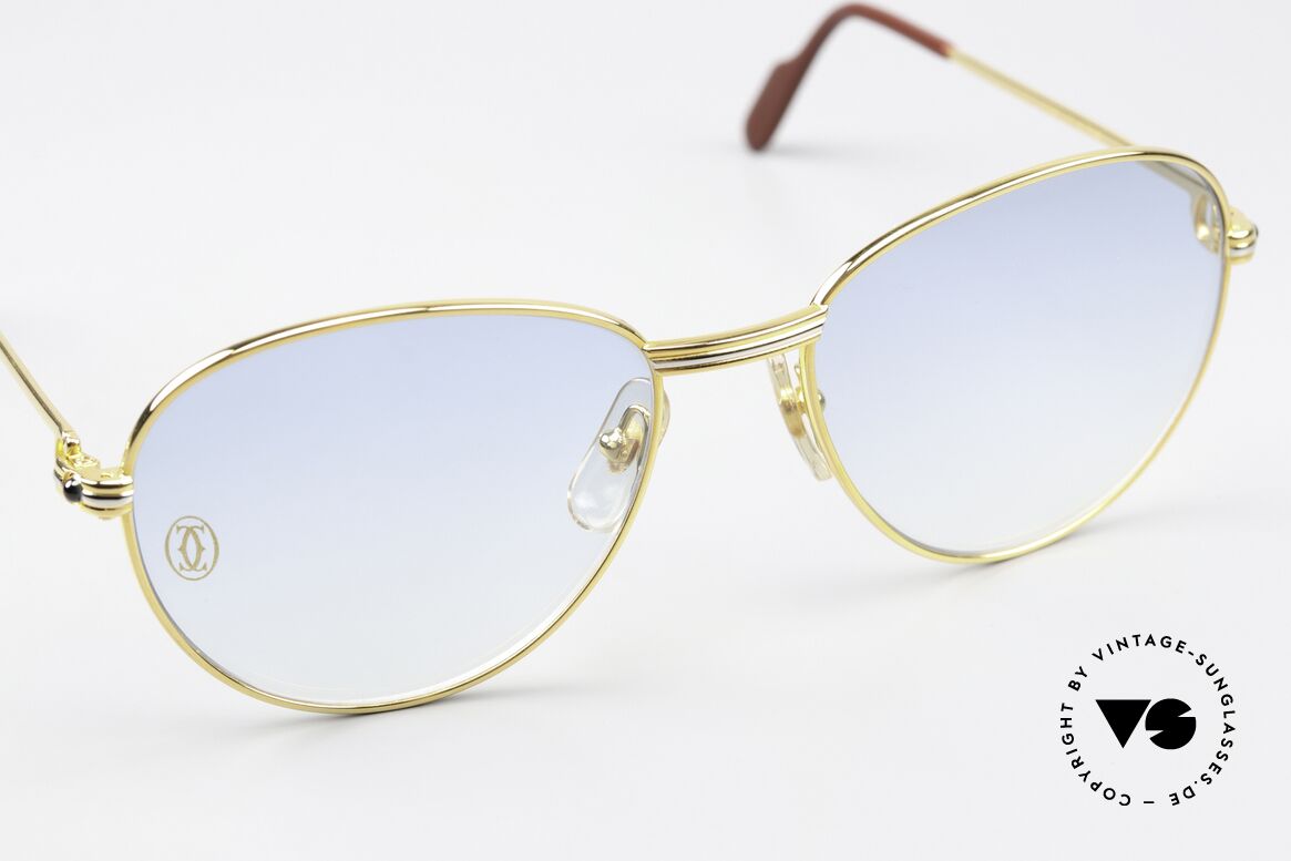 Cartier S Saphirs 0,94 ct - L Ultra Rare 57mm Version, original blue-gradient sun lenses with Cartier logo, Made for Women