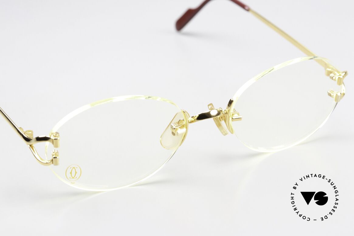 Cartier Scala 90s Frame Rare 52mm Size, any optician can change the lens shape as desired, Made for Men and Women