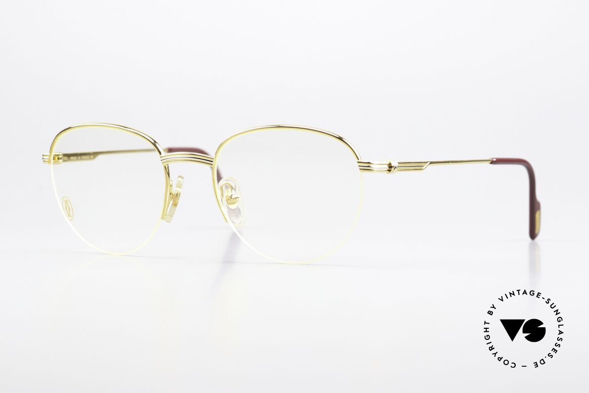 Cartier Colisee - S 90's Vintage Frame Nylor, roundish Cartier vintage eyeglass-frame, size 49/18, Made for Men and Women