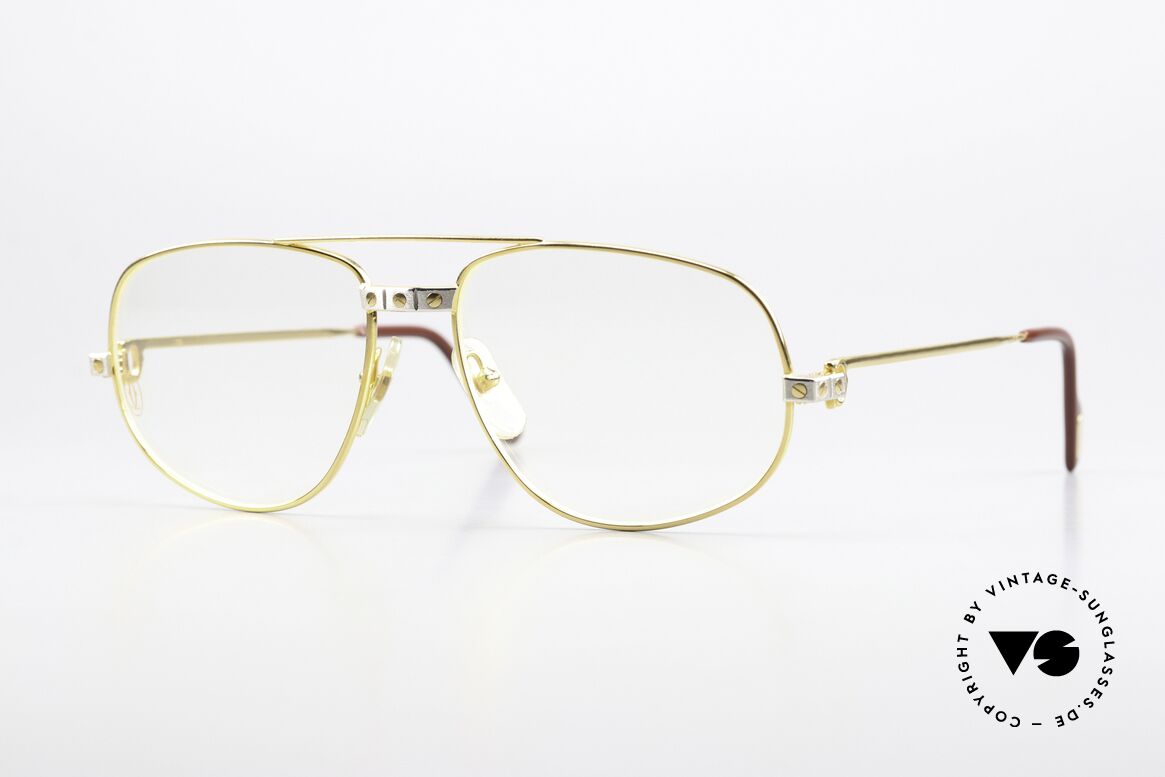 Cartier Romance Santos - M 1980's Luxury Frame 22ct, vintage Cartier eyeglasses; model ROMANCE Louis Cartier, Made for Men and Women