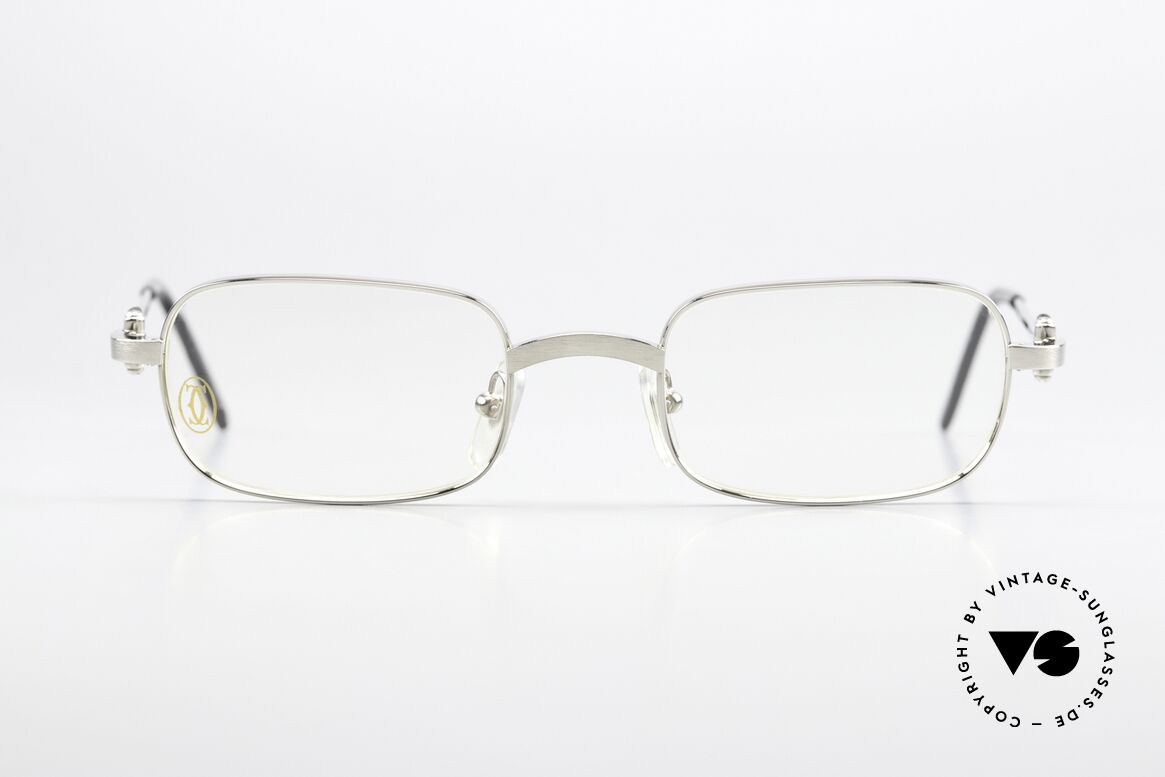 Cartier Dreamer 90s Frame Brushed Platinum, precious & very striking design, in size 48°21, 135, Made for Men and Women