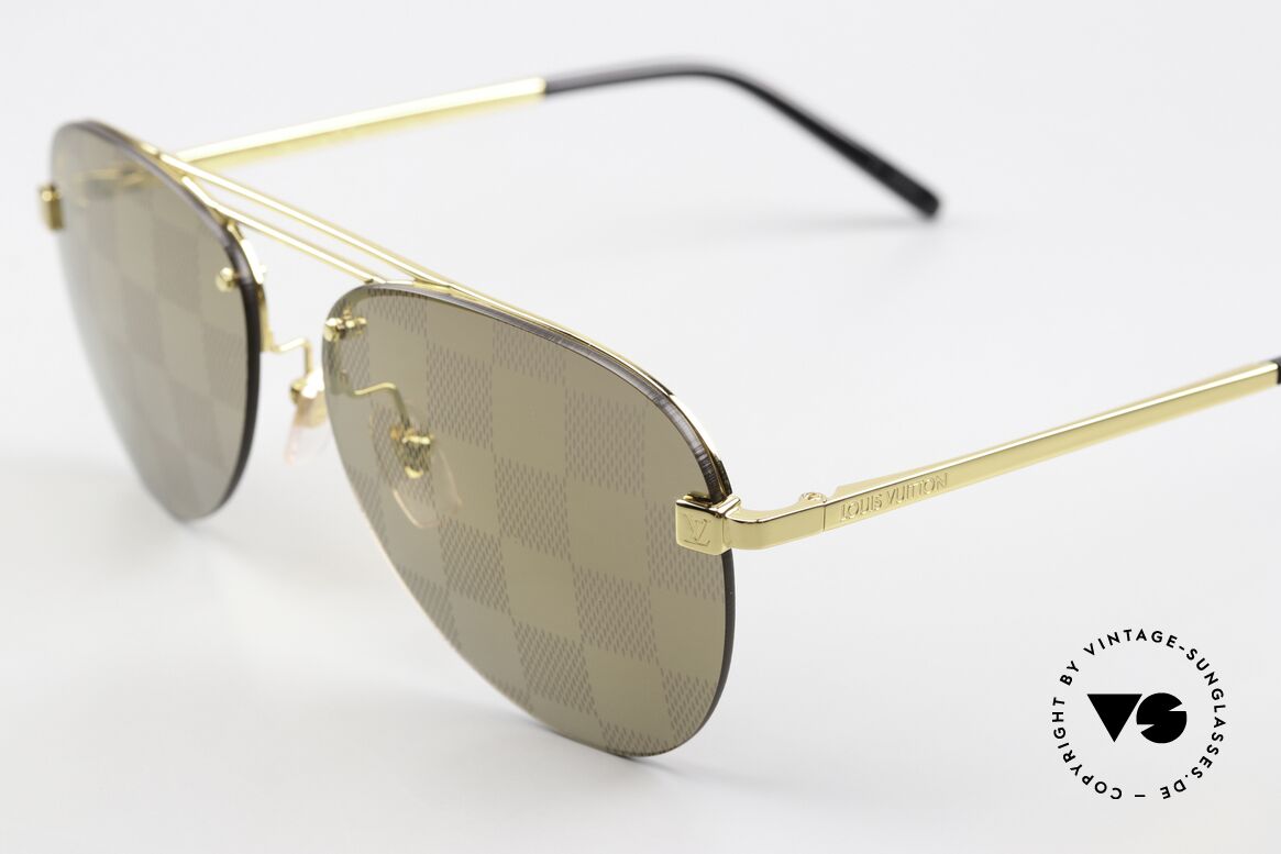 Louis Vuitton Clockwise Gold With Damier Checker Lens, a pair of sunglasses from 2018 for luxury lovers!, Made for Men