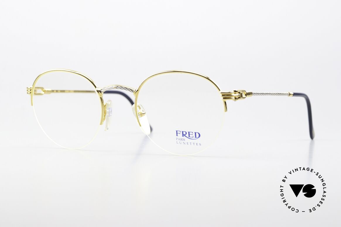 Fred Grand Largue - L Ultra Rare 52mm L Size, vintage panto eyeglasses by Fred, Paris from the 90's, Made for Men