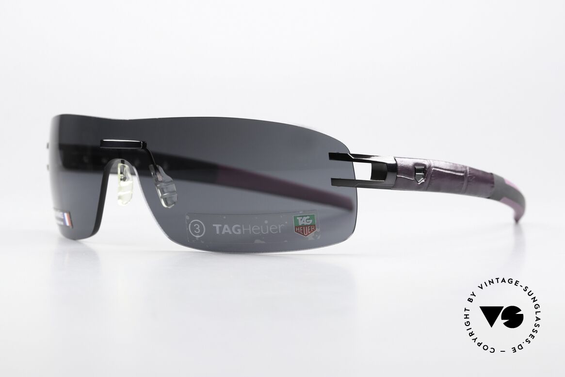 Tag Heuer L-Type 0452 Alligator Leather Shades, color-code 03 = Anthracite Ceramic / Purple Leather, Made for Men