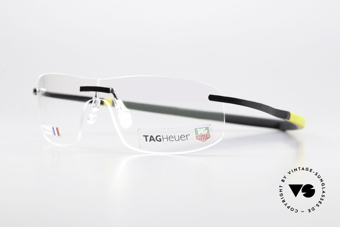 Tag Heuer 3533 Reflex Rimless Sports Eyewear, with “racing” temples made of elastomer rubber, Made for Men