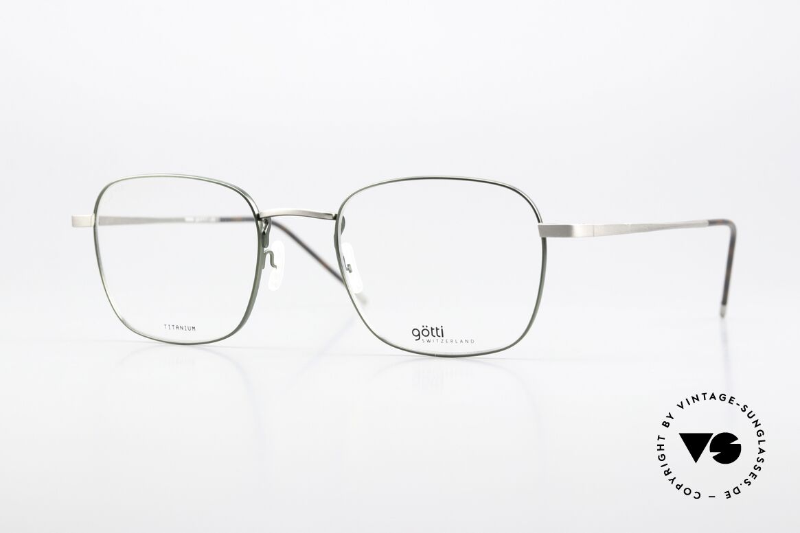 Götti Davis Square Frame Titan Green, Götti / Goetti glasses Davis, MOS-SLB; 49/19, Made for Men and Women