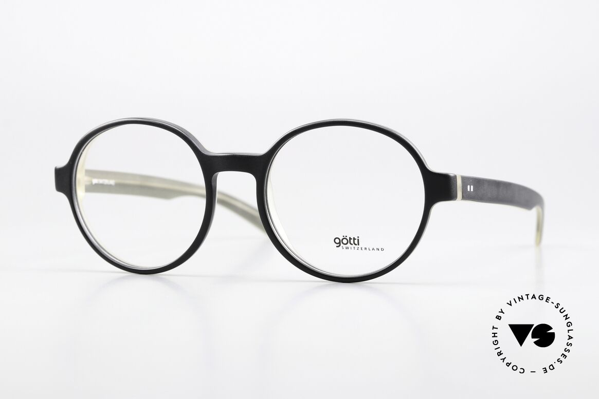 Götti Werry Round Acetate Frame Black, Götti / Goetti glasses Werry, BLKY-M, size 49/18, Made for Men and Women