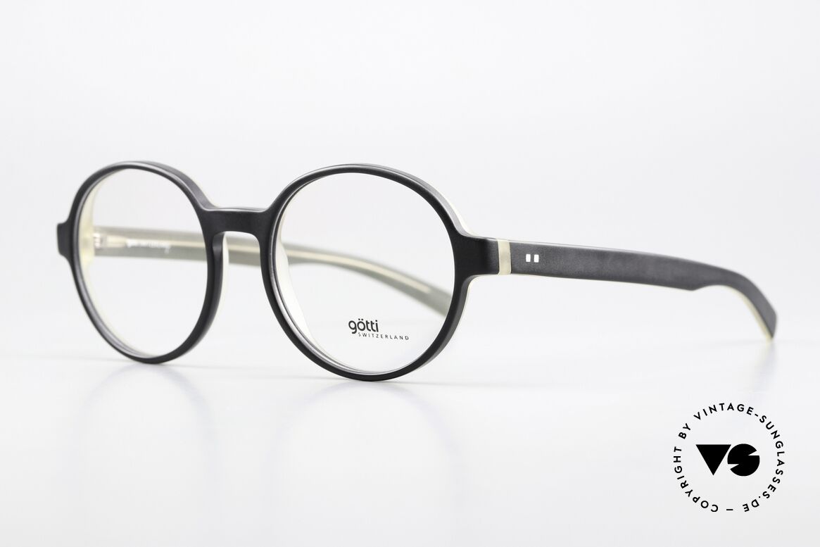 Götti Werry Round Acetate Frame Black, looks very solid - but is surprisingly comfortable, Made for Men and Women