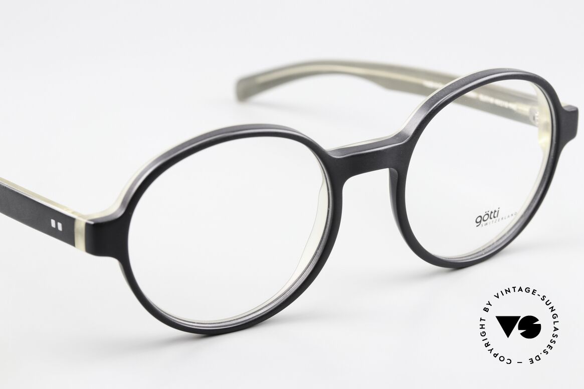 Götti Werry Round Acetate Frame Black, unworn model from 2016; incl. original Götti case, Made for Men and Women