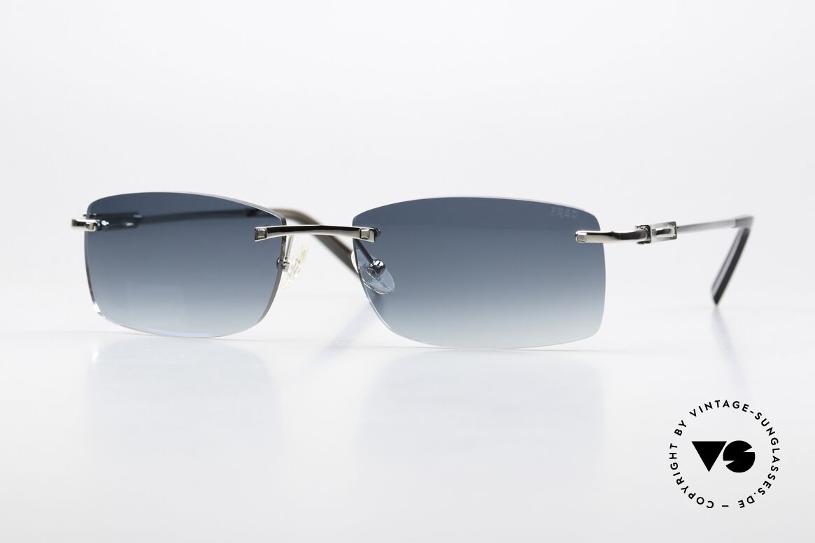 Fred Cayman F6 Rimless Sunglasses Square, Fred luxury sunglasses, model Cayman F6 in color 404, Made for Men