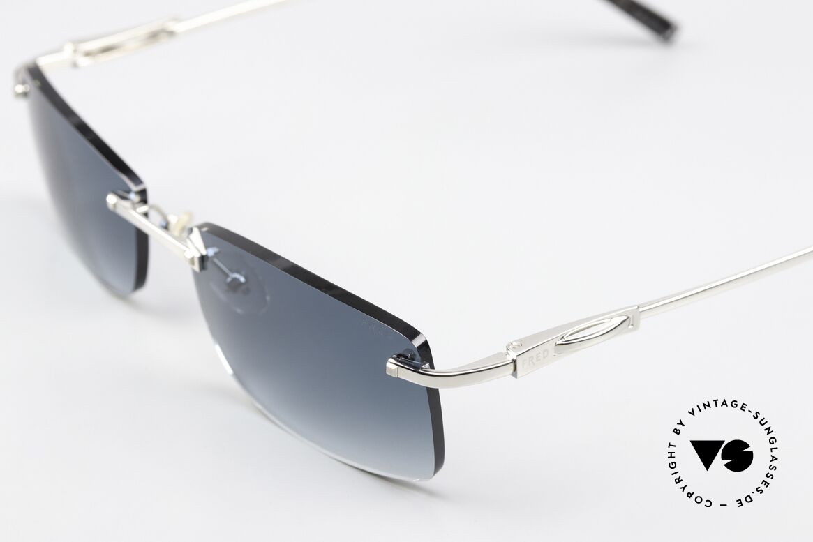 Fred Cayman F6 Rimless Sunglasses Square, unworn original with serial number, including Fred case, Made for Men