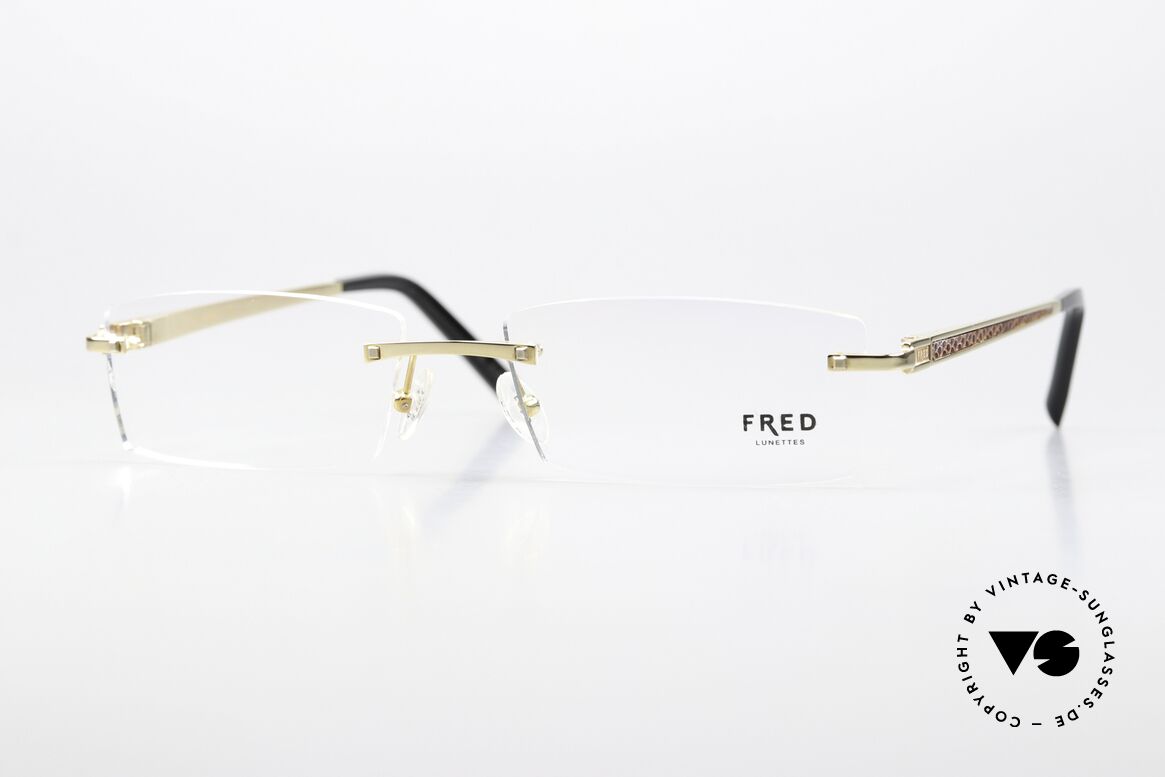 Fred Jamaique F4 Rimless Luxury Eyewear, Fred luxury eyeglasses, model JAMAIQUE F4, color 056, Made for Men