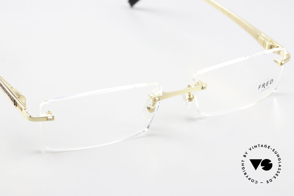 Fred Jamaique F4 Rimless Luxury Eyewear, the size of the DEMO lenses can be changed if necessary, Made for Men