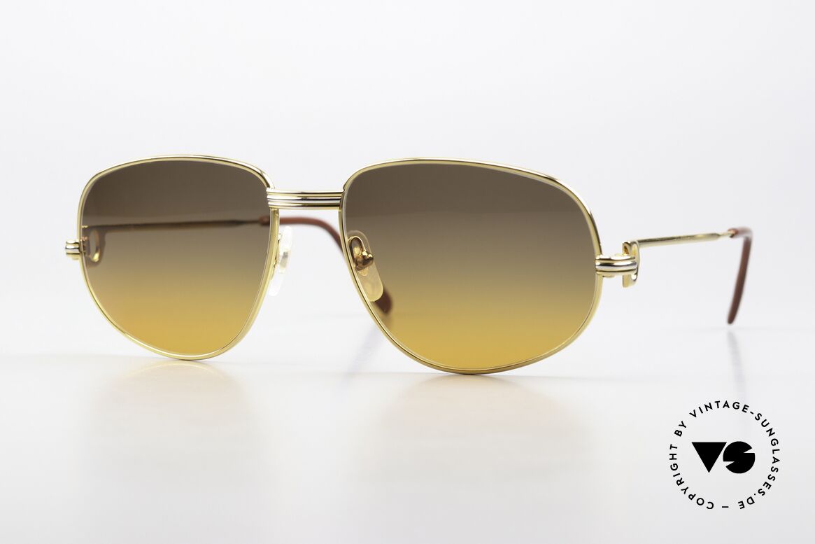 Cartier Romance LC - M 22ct Gold-Plated Frame 80's, vintage Cartier sunglasses; model ROMANCE Louis Cartier, Made for Men and Women