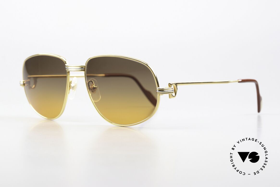 Cartier Romance LC - M 22ct Gold-Plated Frame 80's, this pair (with L. Cartier decor) in medium size 56-16, 130, Made for Men and Women