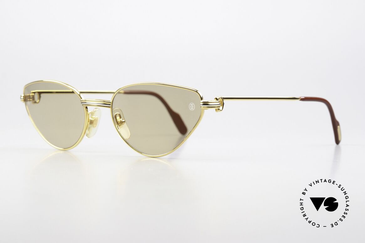 Cartier Rivoli - L 90s Luxury Cateye Design, costly mineral sun lenses with the Cartier logo, Made for Women