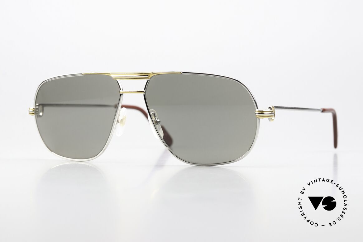 Cartier Tank - M Polarized Gray Sun Lenses, orig. Cartier shades from 1988; MEDIUM size 59°14, 140, Made for Men