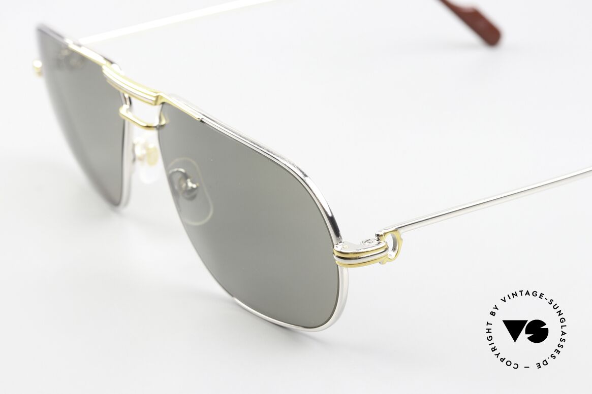 Cartier Tank - M Polarized Gray Sun Lenses, rare and expensive edition with platinum finish; LUXURY, Made for Men