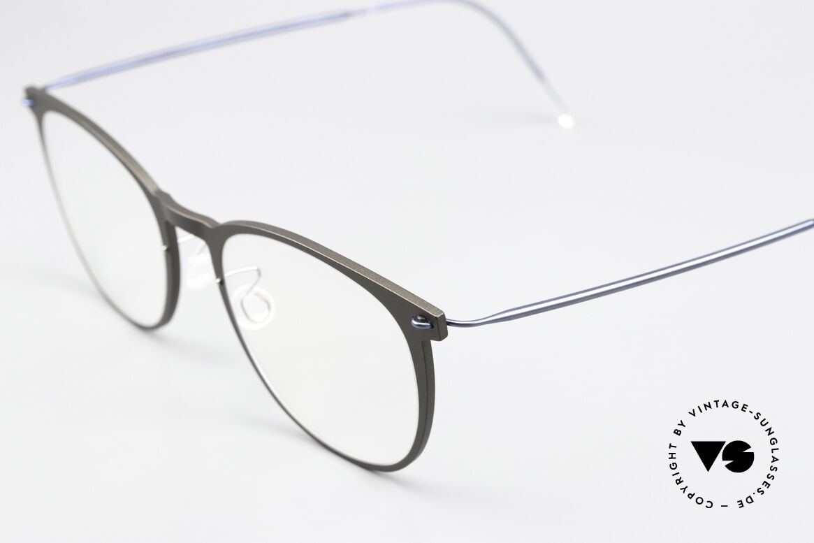 Lindberg 6529 NOW Taupe And Dark Blue, high quality composite material & titanium temples, Made for Women