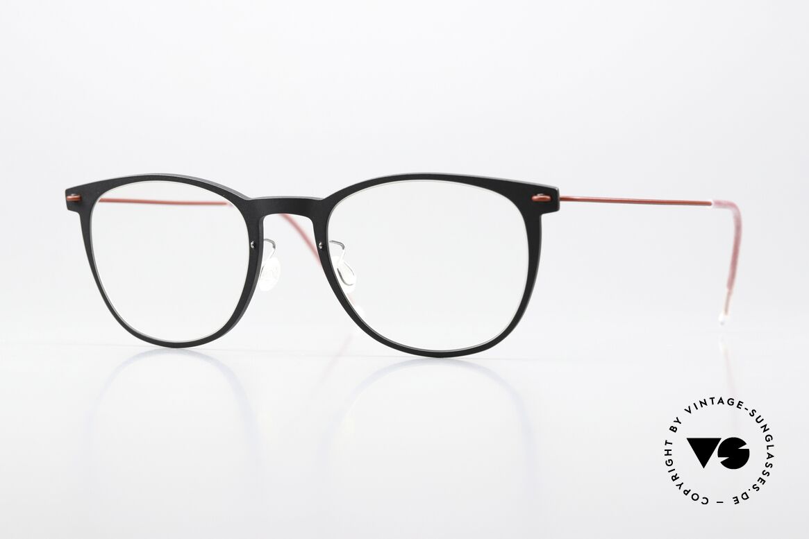 Lindberg 6529 NOW Matte Black And Dark Red, Lindberg eyeglasses from the NOW or N.O.W. series, Made for Women