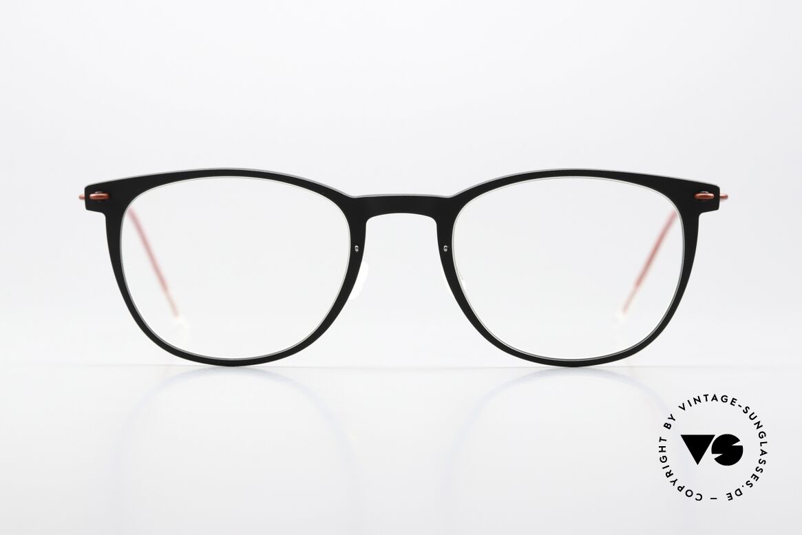 Lindberg 6529 NOW Matte Black And Dark Red, panto mod 6529, size 47/20 with interesting coloring, Made for Women