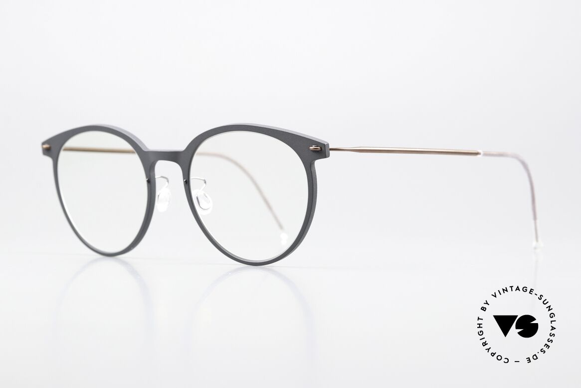 Lindberg 6537 NOW Matte Gray And Bronze, matte gray frame front with temples in bronze-copper, Made for Women