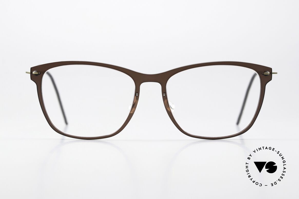 Lindberg 6525 NOW Brown Front Golden Temples, ladies mod. 6525, size 52/16 with interesting coloring, Made for Women