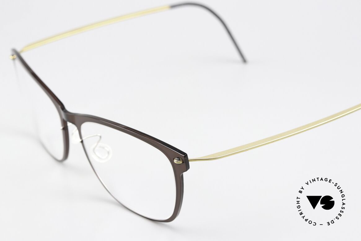 Lindberg 6525 NOW Brown Front Golden Temples, high quality composite material (made in Denmark), Made for Women