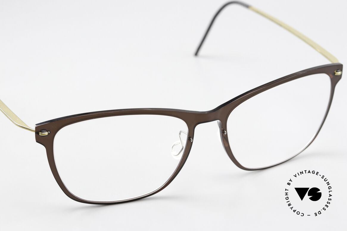 Lindberg 6525 NOW Brown Front Golden Temples, can already be described as 'vintage Lindberg' frame, Made for Women