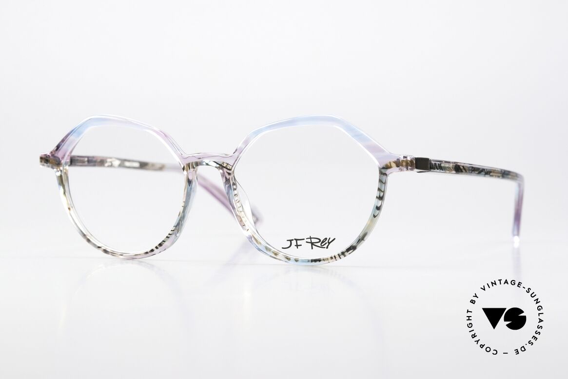 JF Rey JF1496 Soft Pink Pale Blue Pattern, J.F. Rey glasses, model JF1496, col. 7020, size 50-16, Made for Women