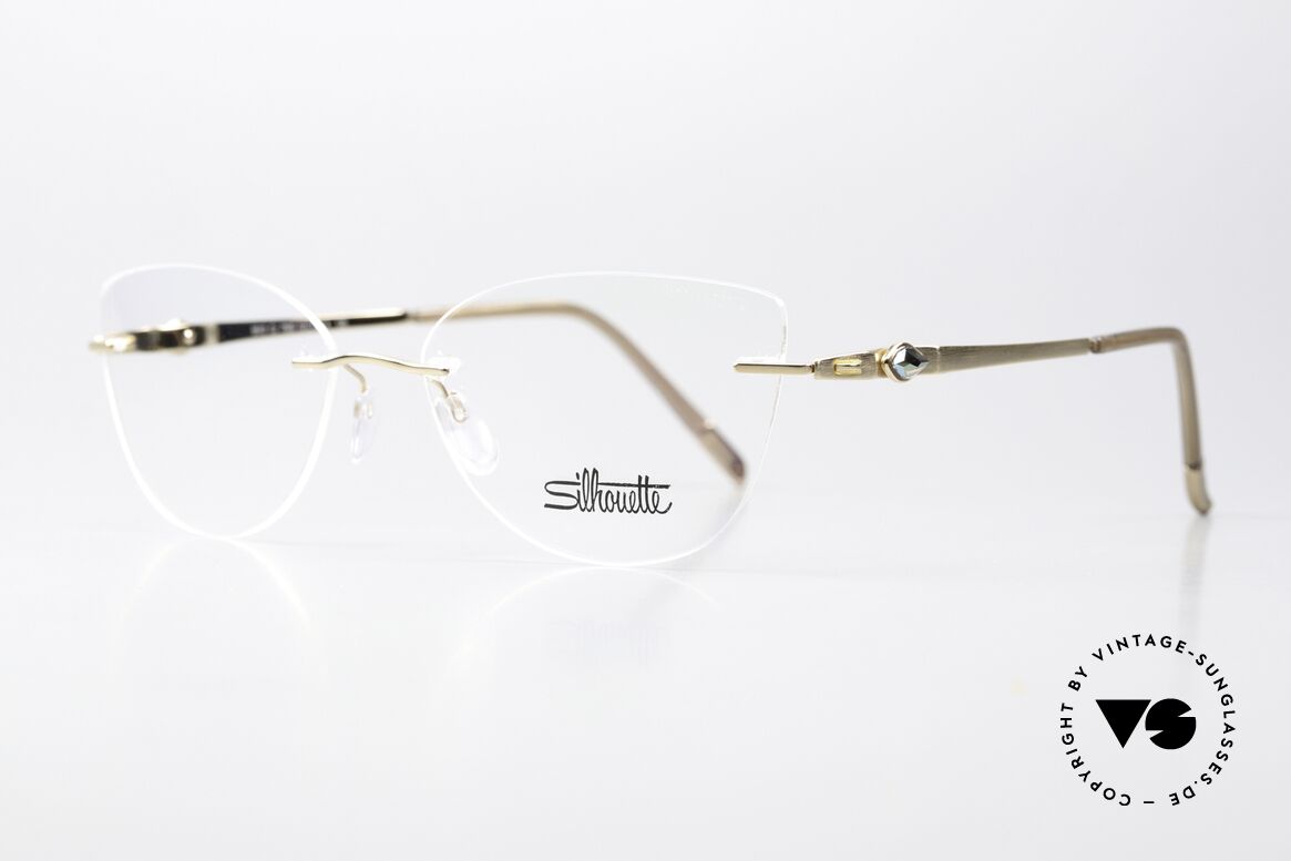 Silhouette 5513 Frame With Swarovski Stone, a fine rimless pair of glasses in a very feminine shape, Made for Women