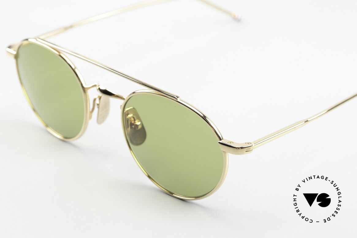 Thom Browne TB-101 Classy Designer Glasses, anti-reflective sun lenses (green); 100% UV prot., Made for Men