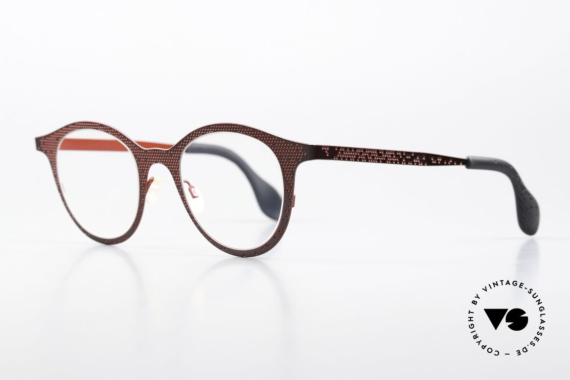 Theo Belgium Mille 61 Frame Like A Honeycomb, interesting color concept 311 (in red & auburn), Made for Women