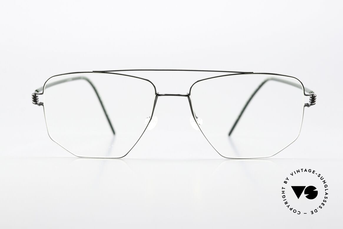 Lindberg Edwin Air Titan Rim Masculine Glasses Shape, model Edwin, size 53-16, 145, col PU9 = polished black, Made for Men