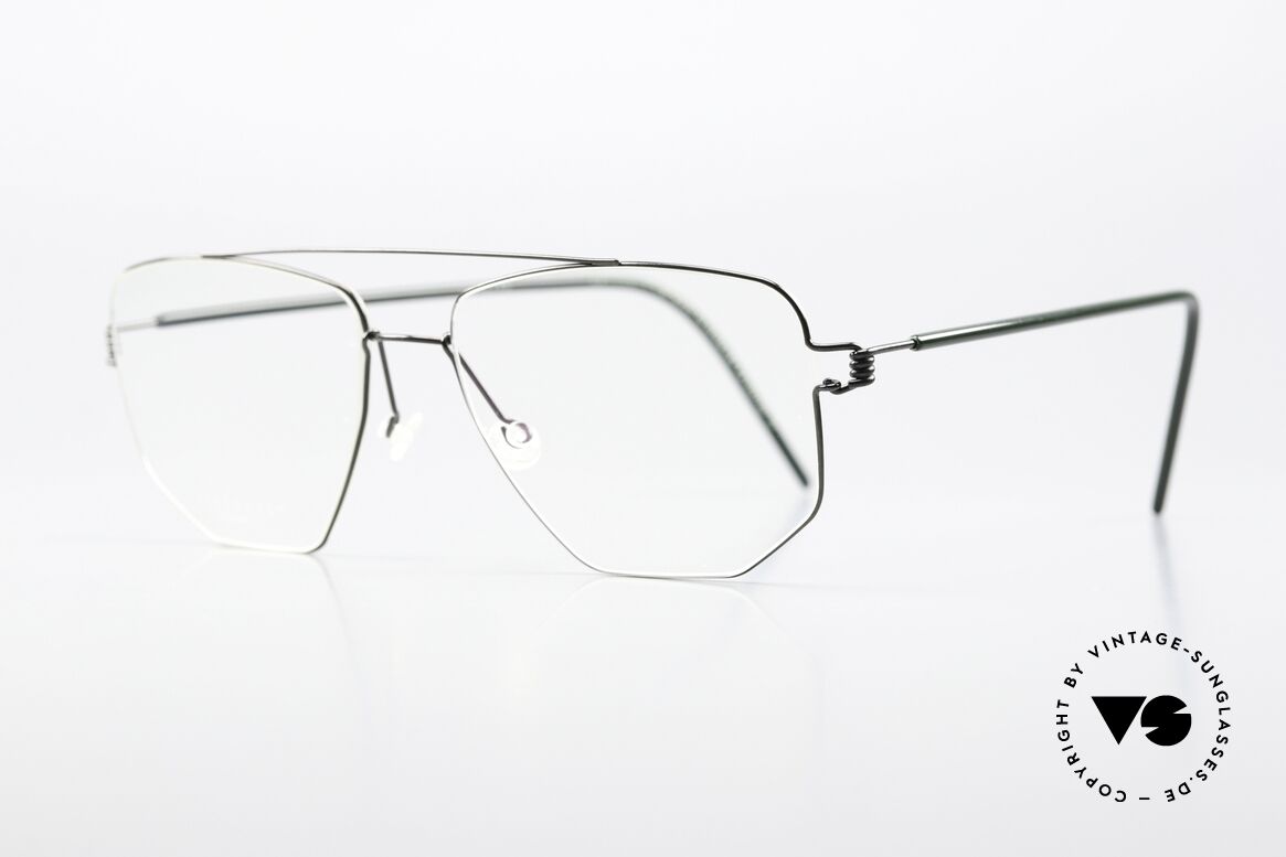 Lindberg Edwin Air Titan Rim Masculine Glasses Shape, refined with acetate temple cover, col K188 dark green, Made for Men