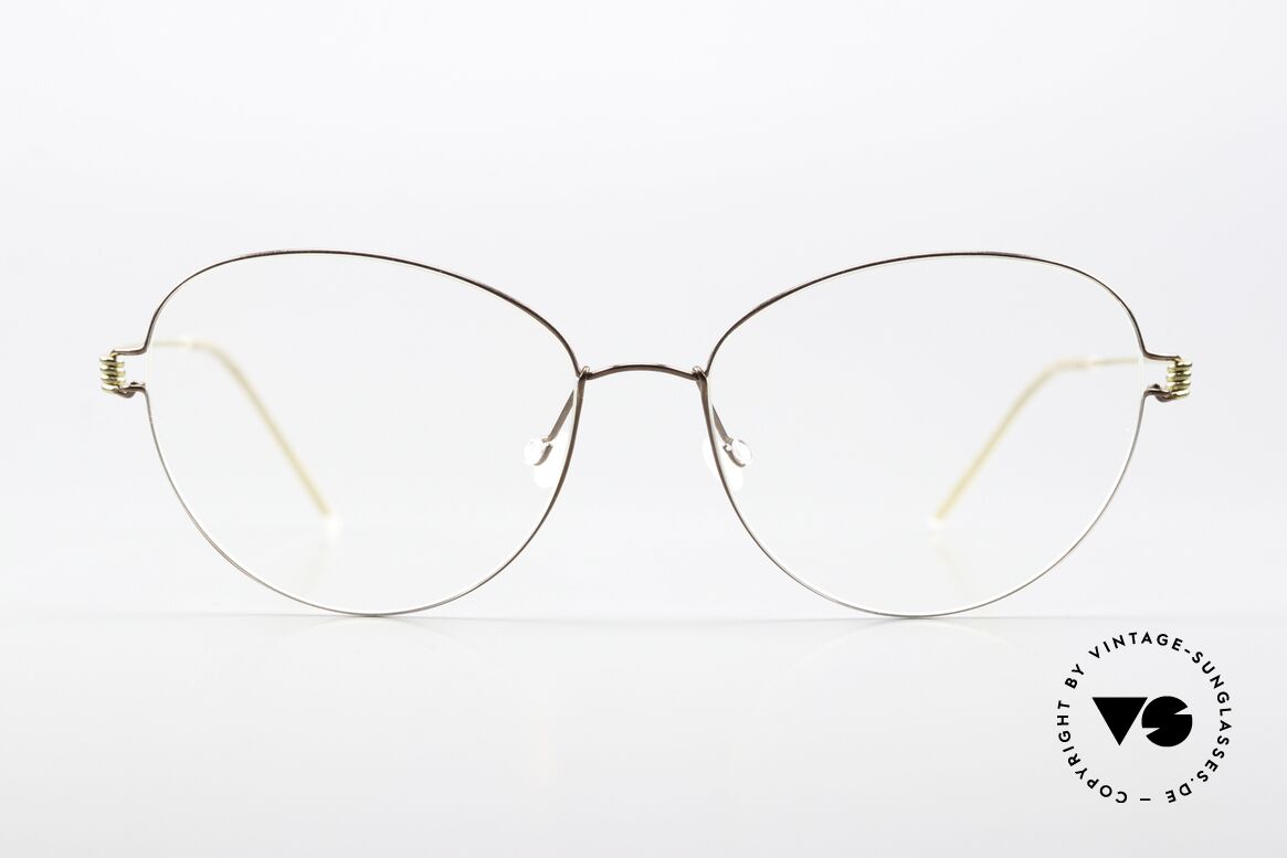 Lindberg Lene Air Titan Rim Feminine Eyewear Design, feminine model LENE in color PGT: shiny gold / bronze, Made for Women