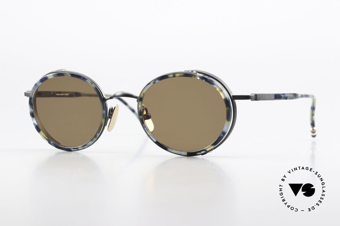 Thom Browne TBS813 Classy Round Sunglasses, Thom Browne sunglasses, TBS813-02, NVY BLK, Made for Men