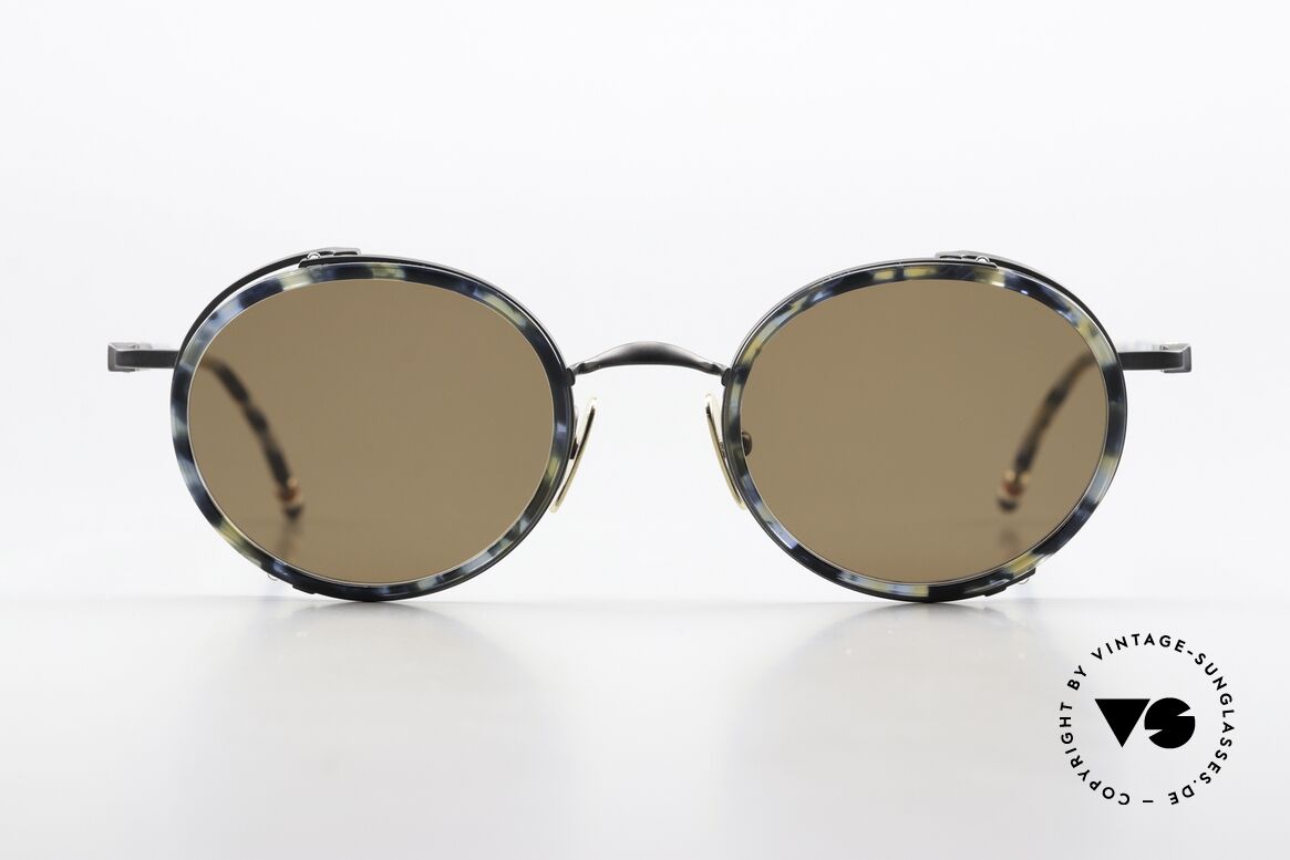 Thom Browne TBS813 Classy Round Sunglasses, Thom Browne sunglasses, TBS813-02, NVY BLK, Made for Men