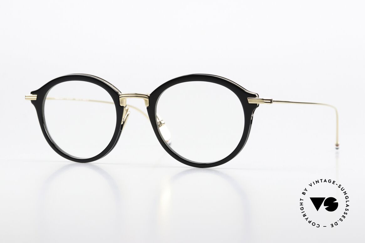 Thom Browne TBX908 Finest Panto Eyeglasses, Thom Browne glasses, TBX908-49-01, BLK GLD, Made for Men