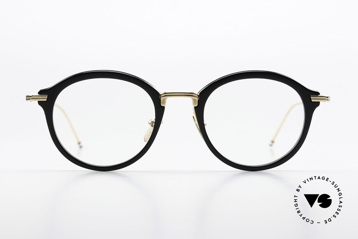 Thom Browne TBX908 Finest Panto Eyeglasses, Thom Browne glasses, TBX908-49-01, BLK GLD, Made for Men