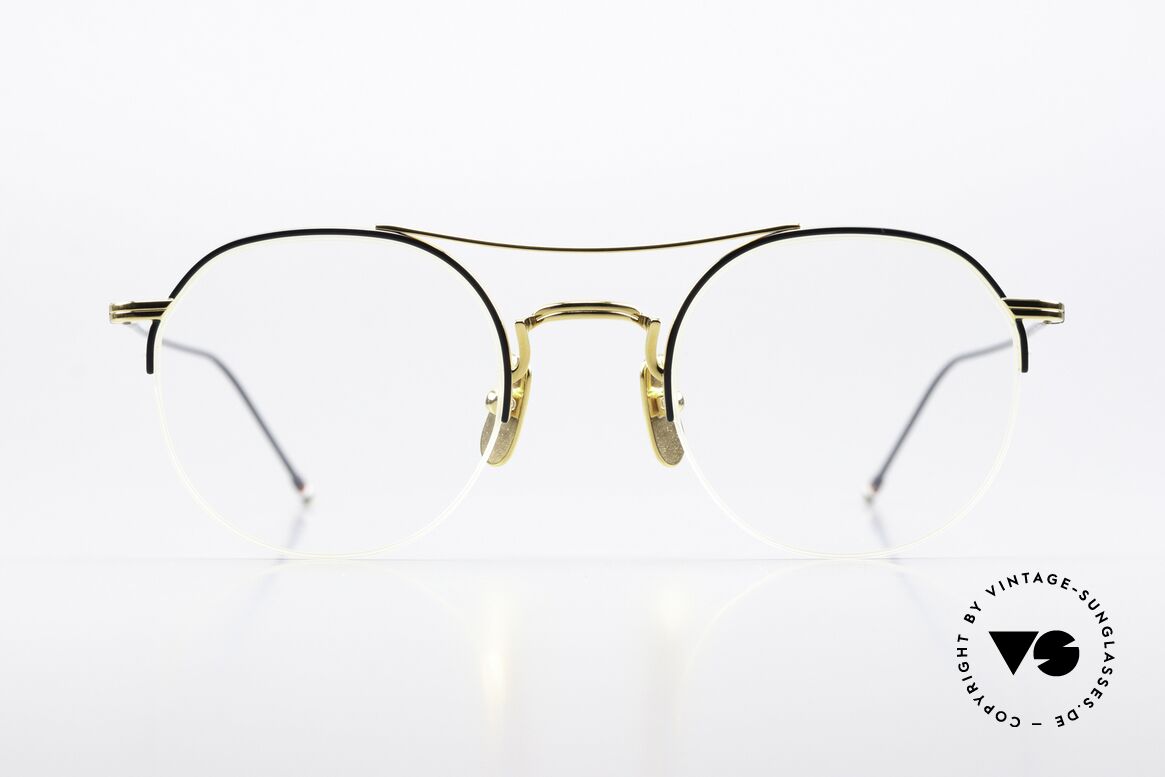 Thom Browne TB903 Semi Rimless Titan Frame, Thom Browne eyeglasses, TB903-B-NVY-GLD-49, Made for Men