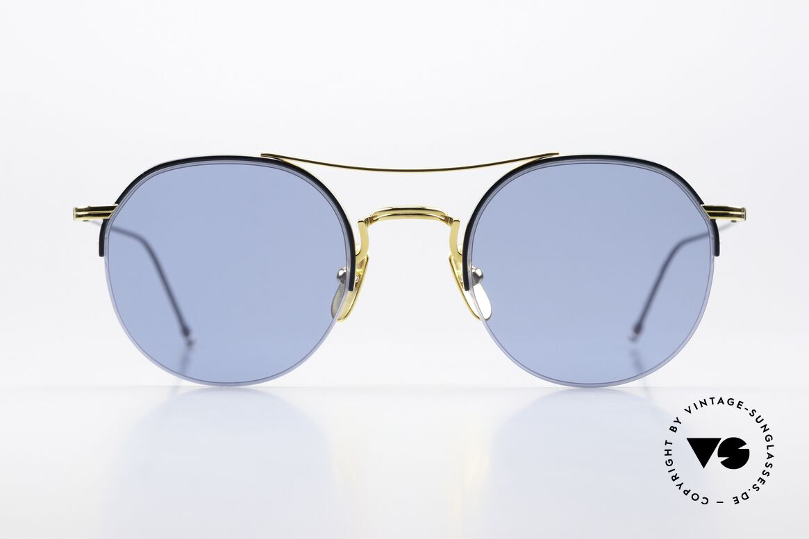 Thom Browne TB903 Half Rim Sunglasses, Thom Browne sunglasses, TB903-B-NVY-GLD-49, Made for Men