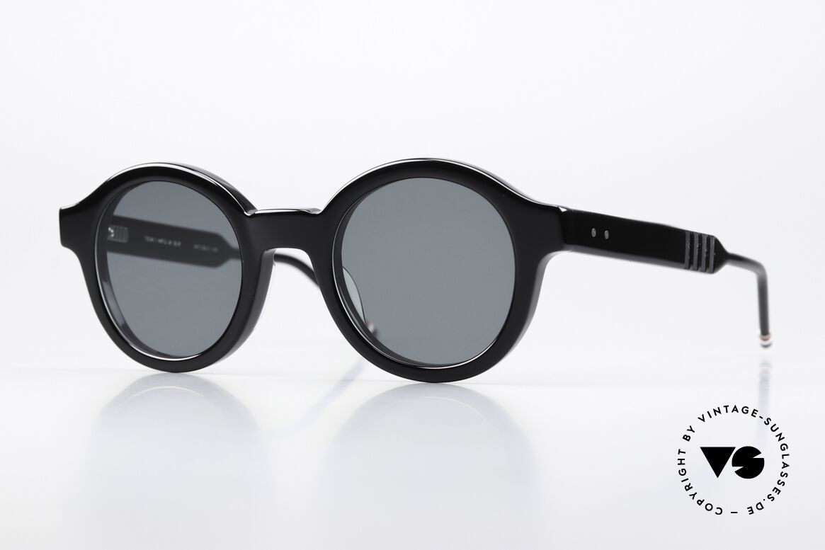 Thom Browne TBS411 Round Acetate Shades, Thom Browne shades, TBS411-47-01, color BLK, Made for Men