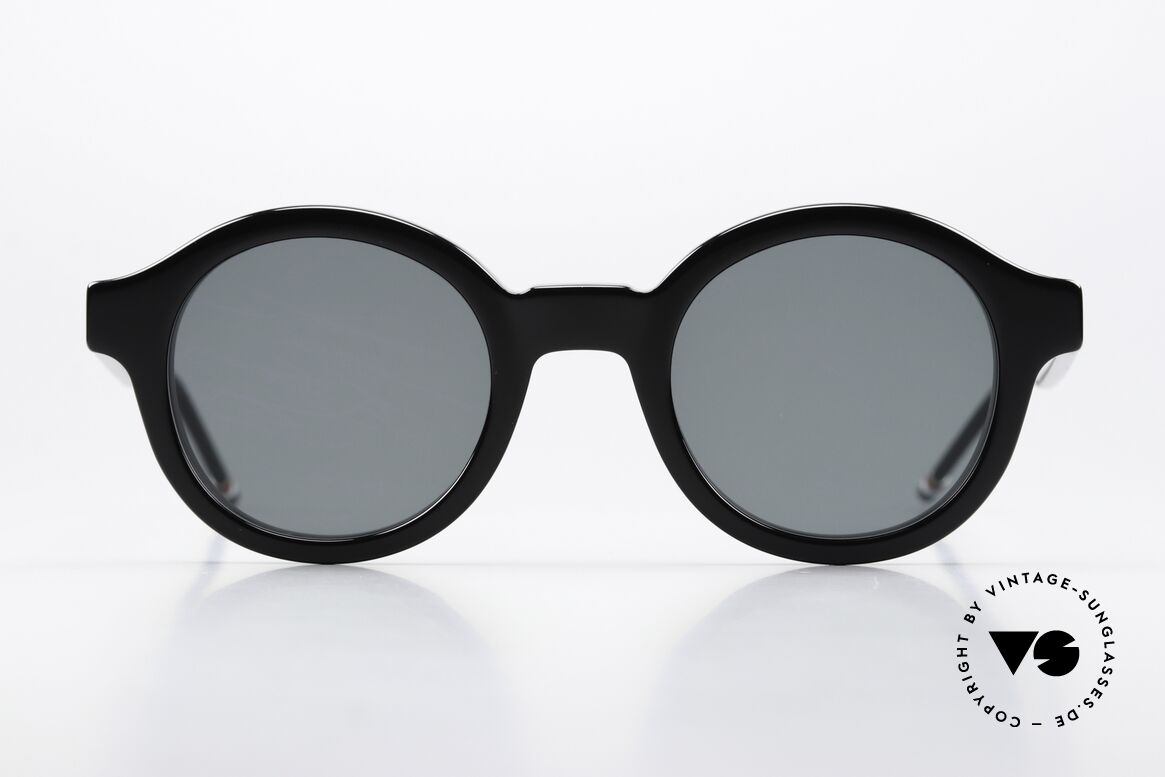 Thom Browne TBS411 Round Acetate Shades, Thom Browne shades, TBS411-47-01, color BLK, Made for Men