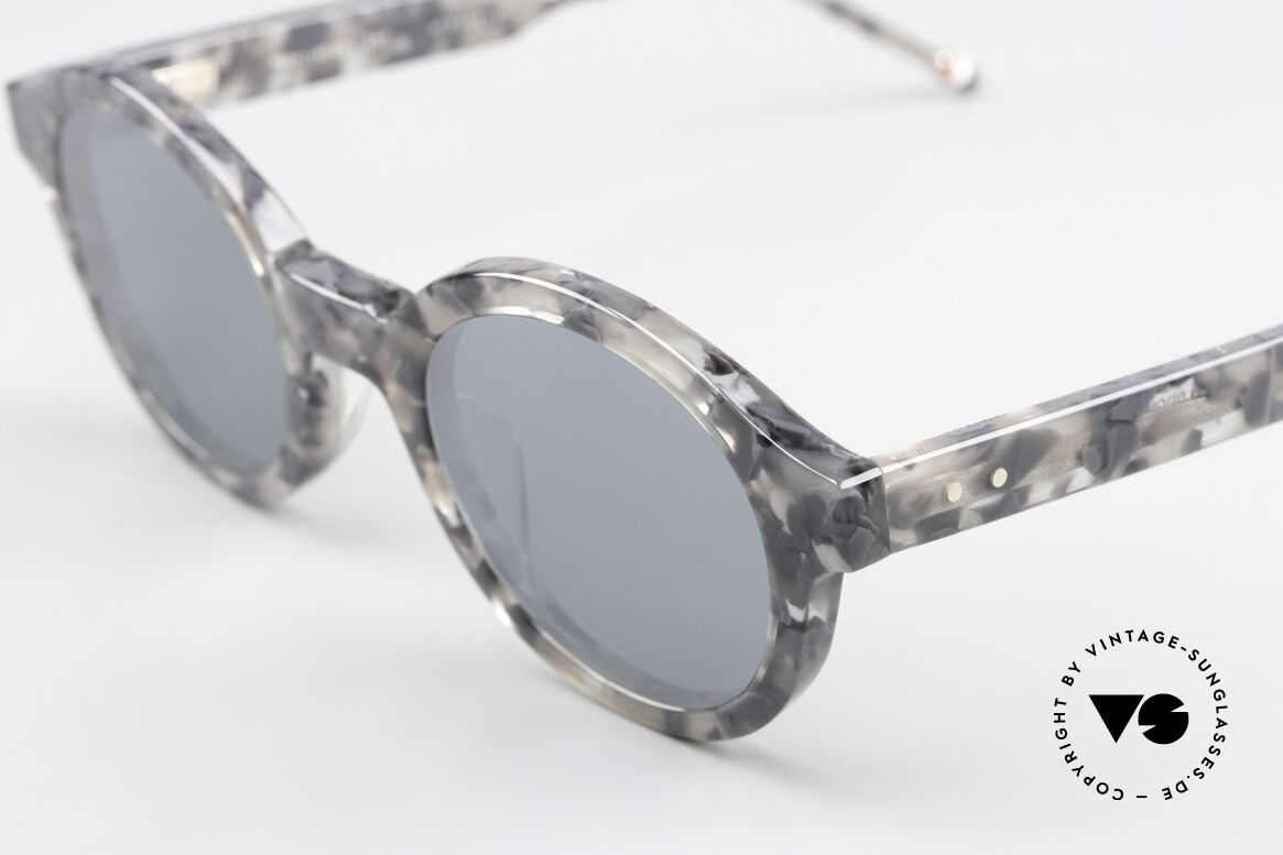 Thom Browne TBS411 Acetate Shades Round, non-reflecting gray lenses; 100% UV protection, Made for Men